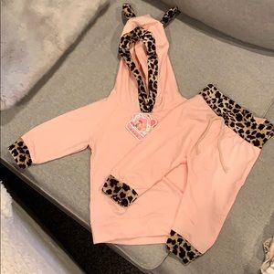 NWT Pink and Leopard Jumpsuit